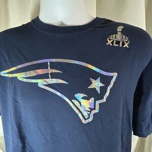 Nike patriots Super Bowl XLIX short sleeve shirt holographic Patriots navy